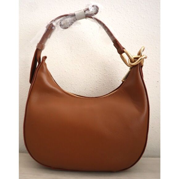 French Connection Cognac PU Leather Moritz Textured Smooth Hobo Shoulder Bag - Picture 6 of 14